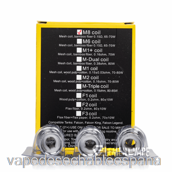 Bobinas De Repuesto Vape Desechables España Horizonte Halcón Bobinas De Malla 0.15ohm M8